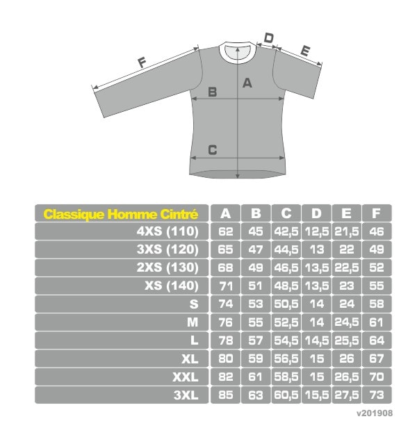 Guide de tailles de maillots football personnalisés – SPORTAMO